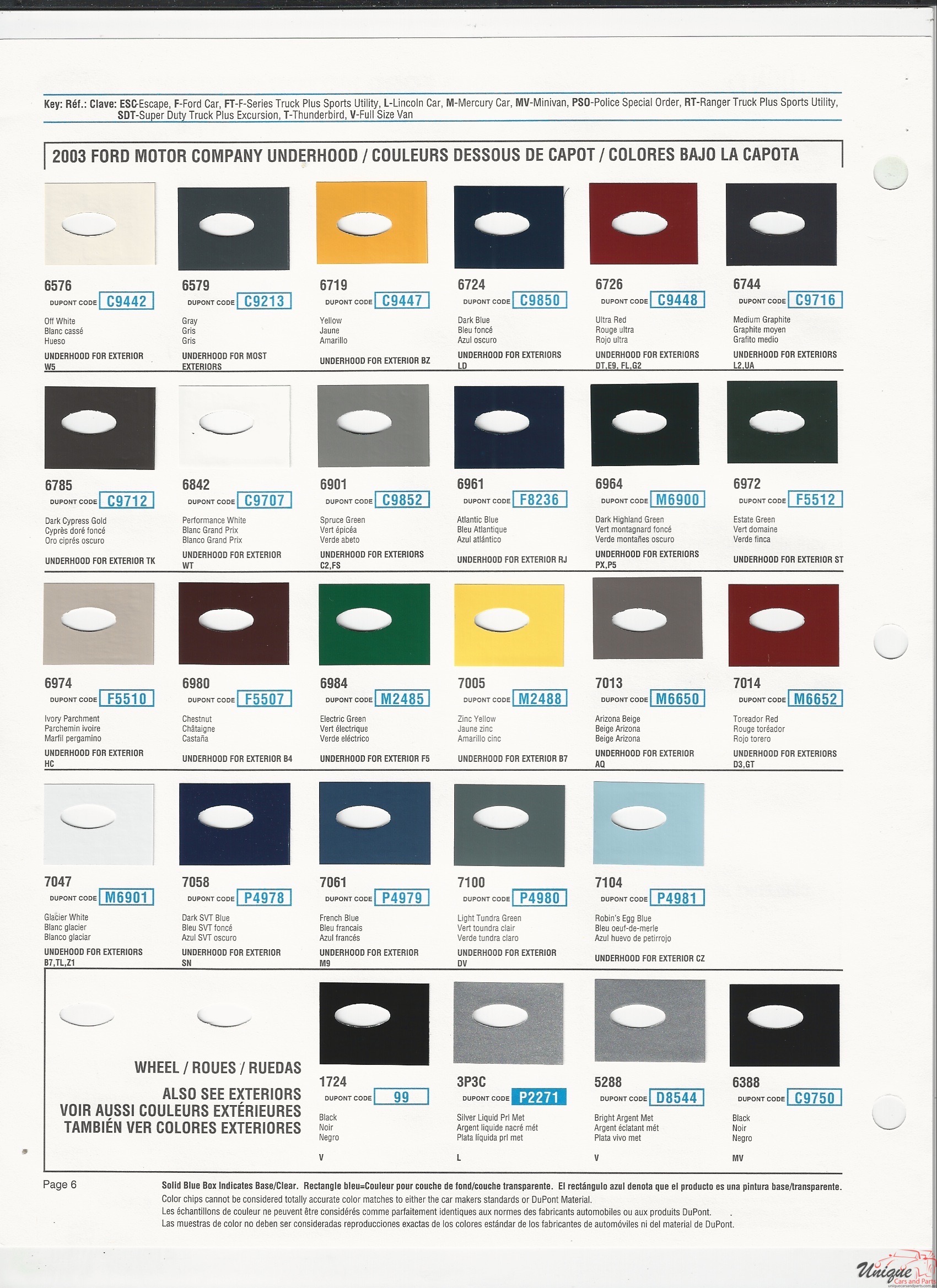 2003 Ford-5 Paint Charts